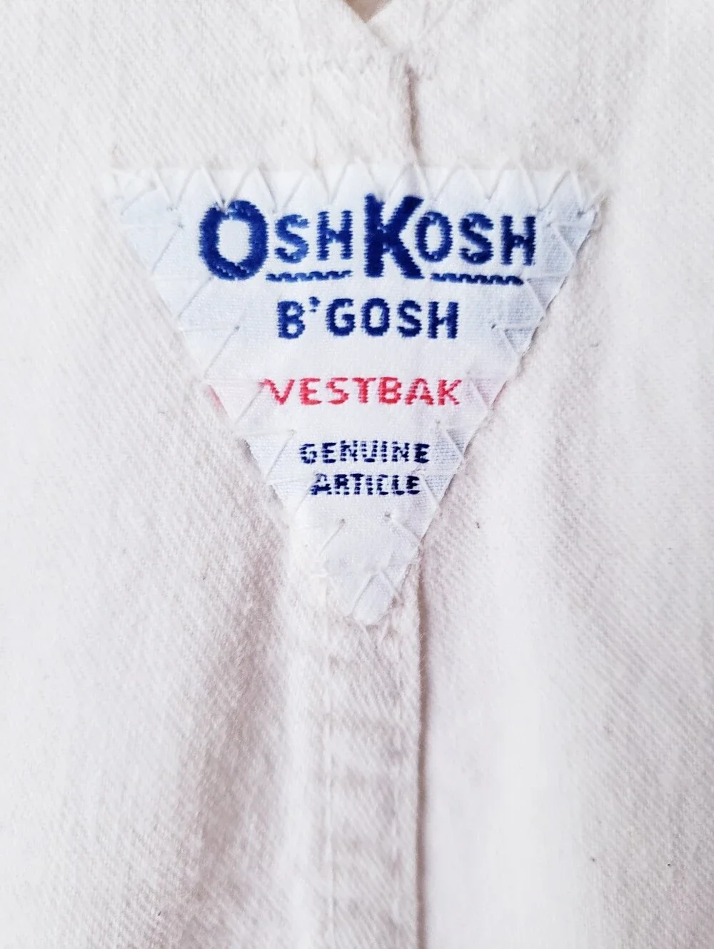 Vintage OshKosh BGosh Cream Cotton Overalls